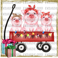 Christmas pigs blank