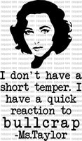 I don't have a short temper