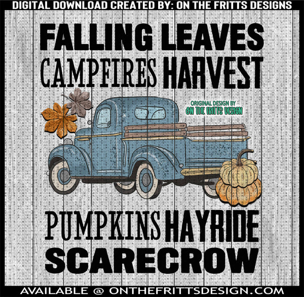 Falling Leaves Campfires Harvest Pumpkins Hayrides Scarecrow
