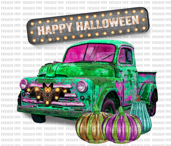 happy halloween truck