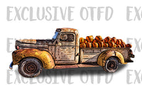 Old truck with pumpkins