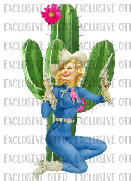 pinup with cactus
