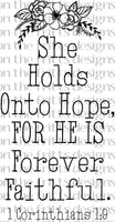 She holds onto hope